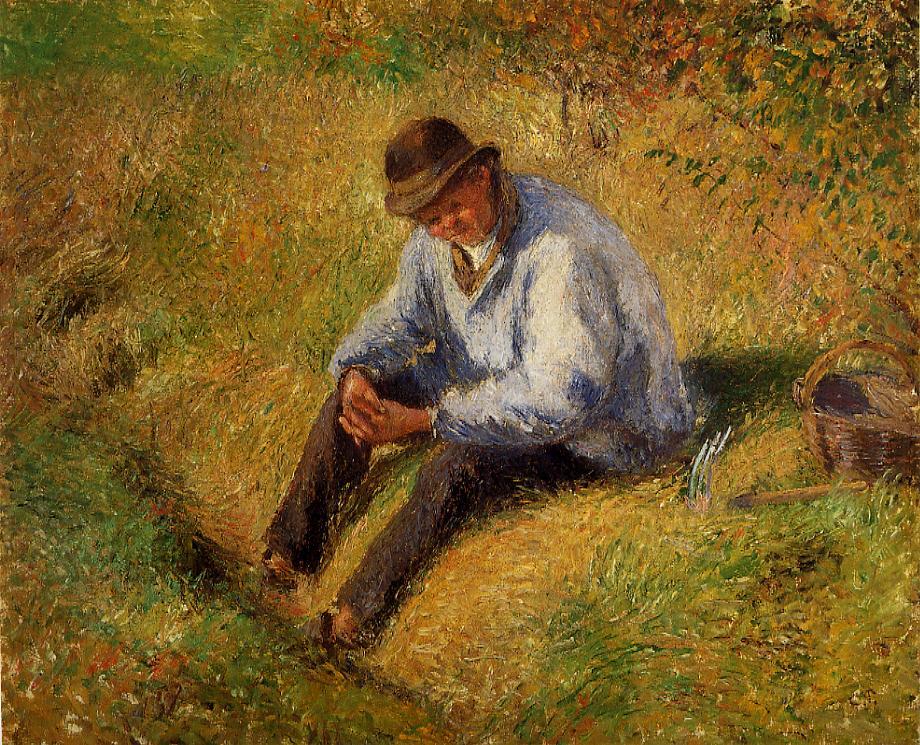 Pere Melon Resting - Camille Pissarro Paintings